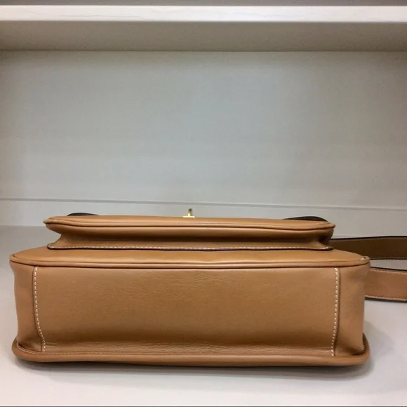 Authentic Tory Burch James Saddle Bag Handbag Crossbody Leather Flap Messenger - Picture 8 of 17